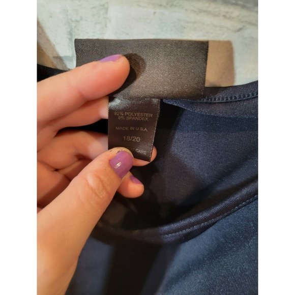 ASHLEY STEWART plus navy blue stretch soft tank top size 18/20 womens - Picture 3 of 6